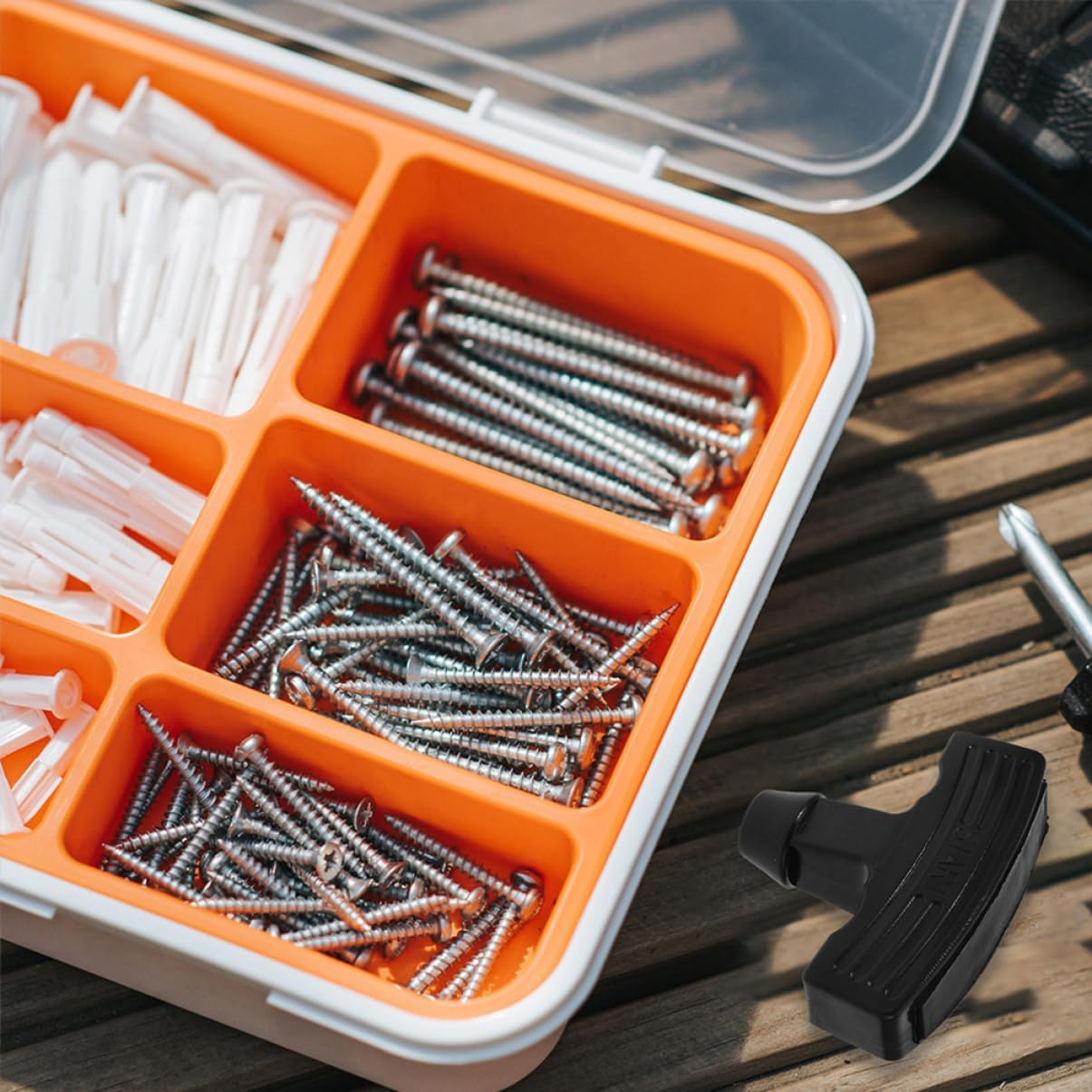 KONTONTY 6Pcs Pull Starter Handle and Pull Cord Handles for Gasoline Engine Lawn Mower Recoil Starter Grip Replacement, Small Engine Repair Tool Set for Outdoor Power Equipment image number 1