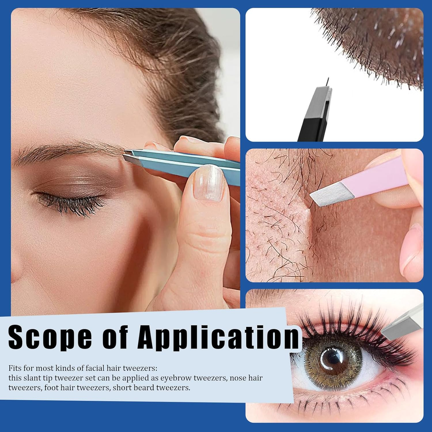 Glarks 12Pcs Pink Eyebrow Tweezers Stainless Steel Slanted Tip Tweezers Professional Facial Hair Eyebrow Precision Tweezers for Men and Women image number 6