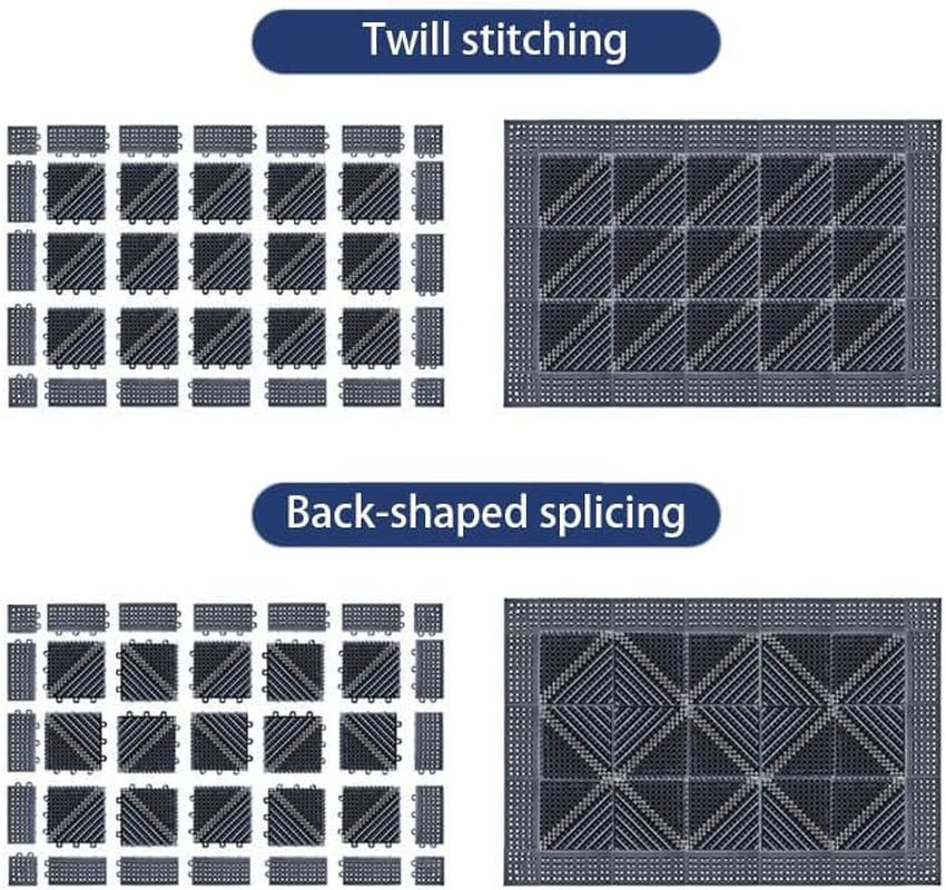 Virellisee Outdoor Front Door Mat, 60X90Cm/23.6"X35.4", Washable Interlocking Outdoor Floor Mat, Non-Slip Rubber Backing, Durable Welcome Mat for Home Entrance, Floor, Porch, Garage, Office (Gray) image number 5