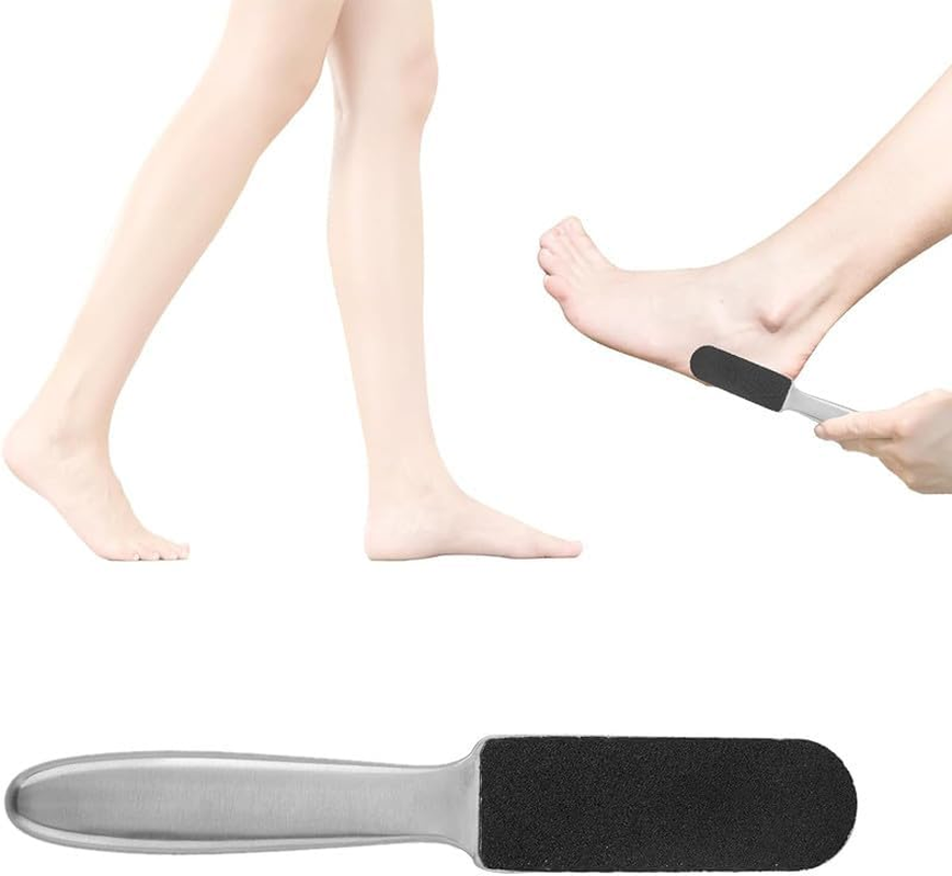 Stainless Steel Foot File Callus Remover, 1 Piece Pedicure Foot File Callus Remover,Stainless Steel Cracked Skin Corns Callus Remover Feet Rasp with 10 Replacement Pads, Coarse Rasp for Pedicure image number 4