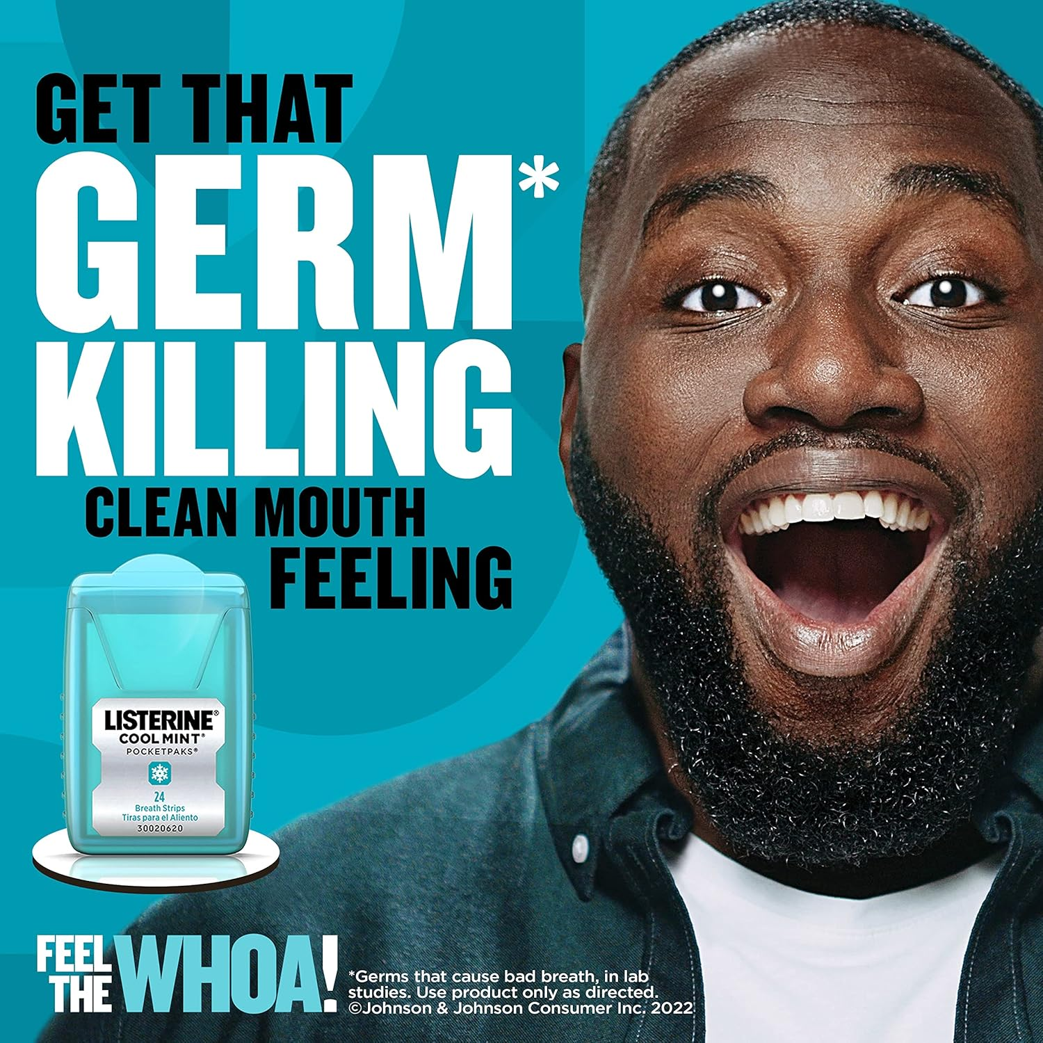 Listerine Cool Mint Pocketpaks Breath Strips, 24-Strip Pack (Pack of 12) image number 2