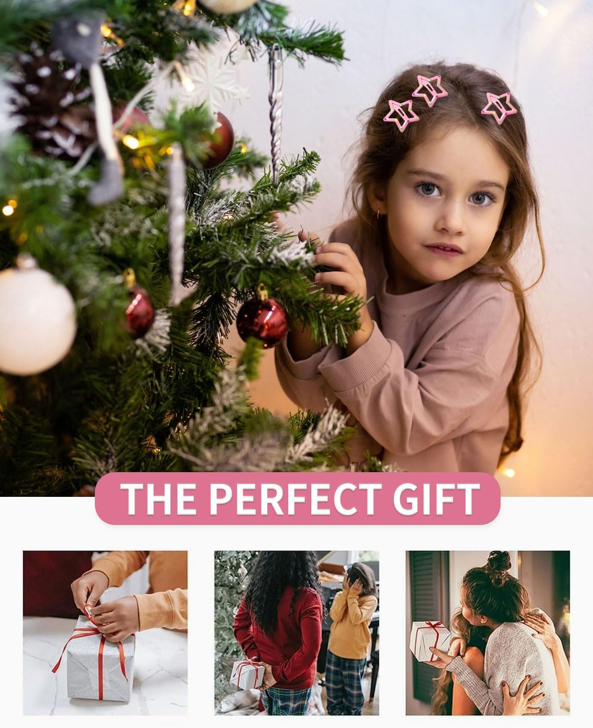 KGDUYC 5 Pieces Hair Clips Set, Star Hair Clips, Star Hair Clips, Star Hair Clips, Small Hair Clips for Girls and Women