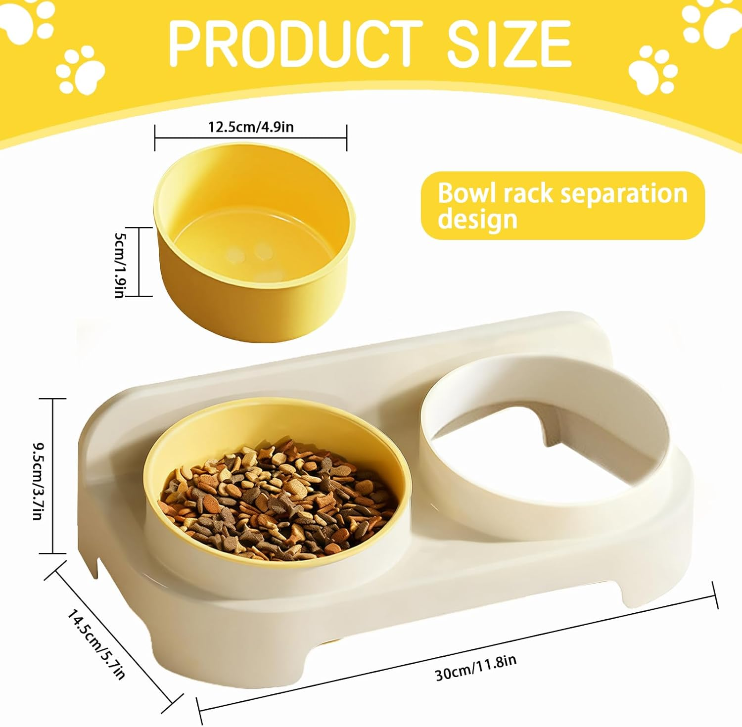 Alyxen Raised Cat Bowl, Plastic Feeding Bowl, Ergonomic Cat Bowl, 15&deg; Tilted Food and Water Bowls for Cats and Puppies image number 1