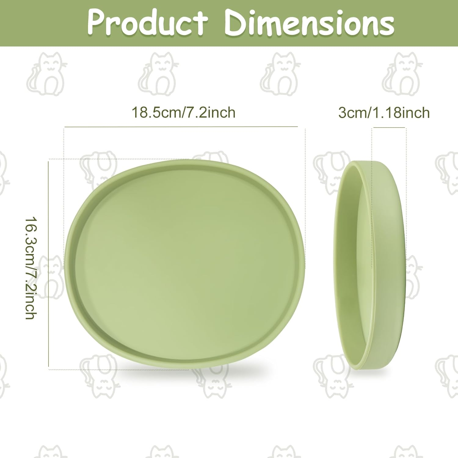 Feeding Bowls for Cats, Non-Slip Cat Bowl, Silicone Flat Feeding Bowl, Cat Bowl for Kittens, Small Dogs image number 2