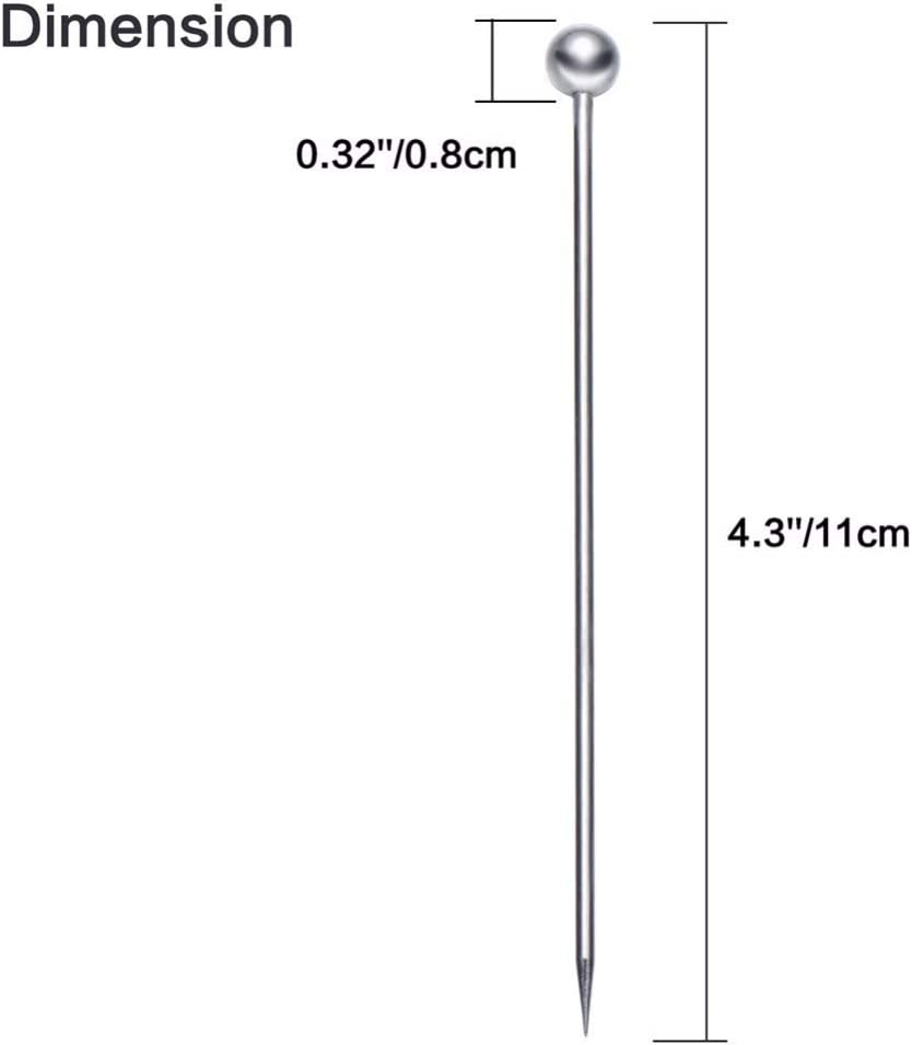 50 Pieces Stainless Steel Cocktail Picks Metal Martini Picks 4.3 Inch image number 1