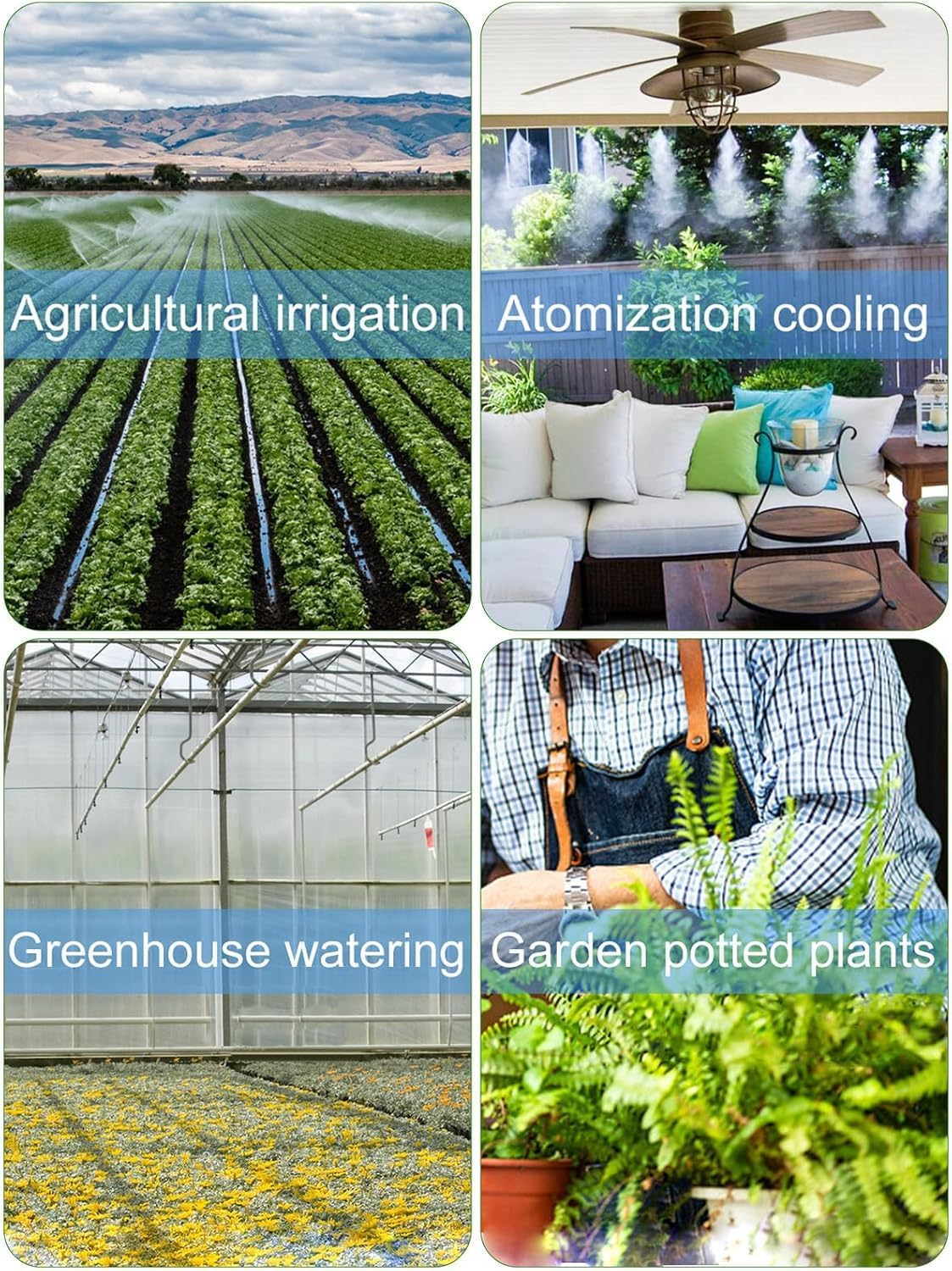 Kalolary 20PCS Barbed Tee 1/2" to 1/4" Drip Irrigation Fittings, Anti-Drop Barbed Hose Parts Connectors for 12Mm/16Mm to 4Mm/7Mm Drip Systems 6 Way Adapter（Green） image number 5