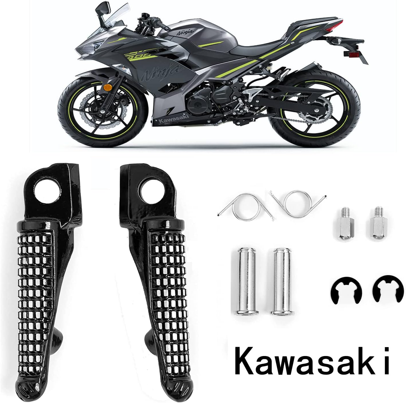 Kawasaki Motorcycle Footpeg Front Foot Pegs Footrest for Kawasaki Ninja ZX-10R ZX-14 ZX6R ZX9R ZX12R ZX636 EX650 650R KLE650 Z1000SX ZZR1200 GTR1400 ZZR1400 image number 5