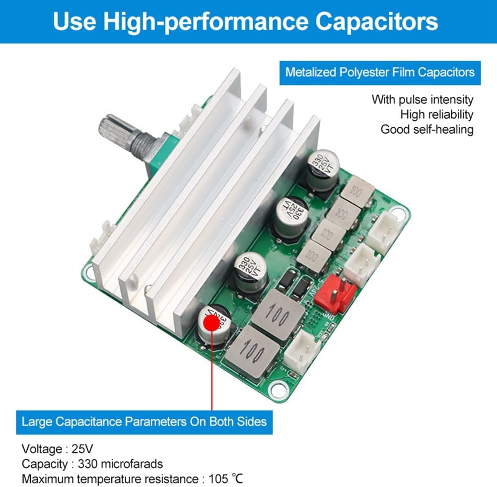 Lnqwhduu Digital Audio Power Amplifier Board 2.1 Channel 2X50W&100W 12V-24V Home Theater DIY Amplifier Module with Bass Andtreble image number 2