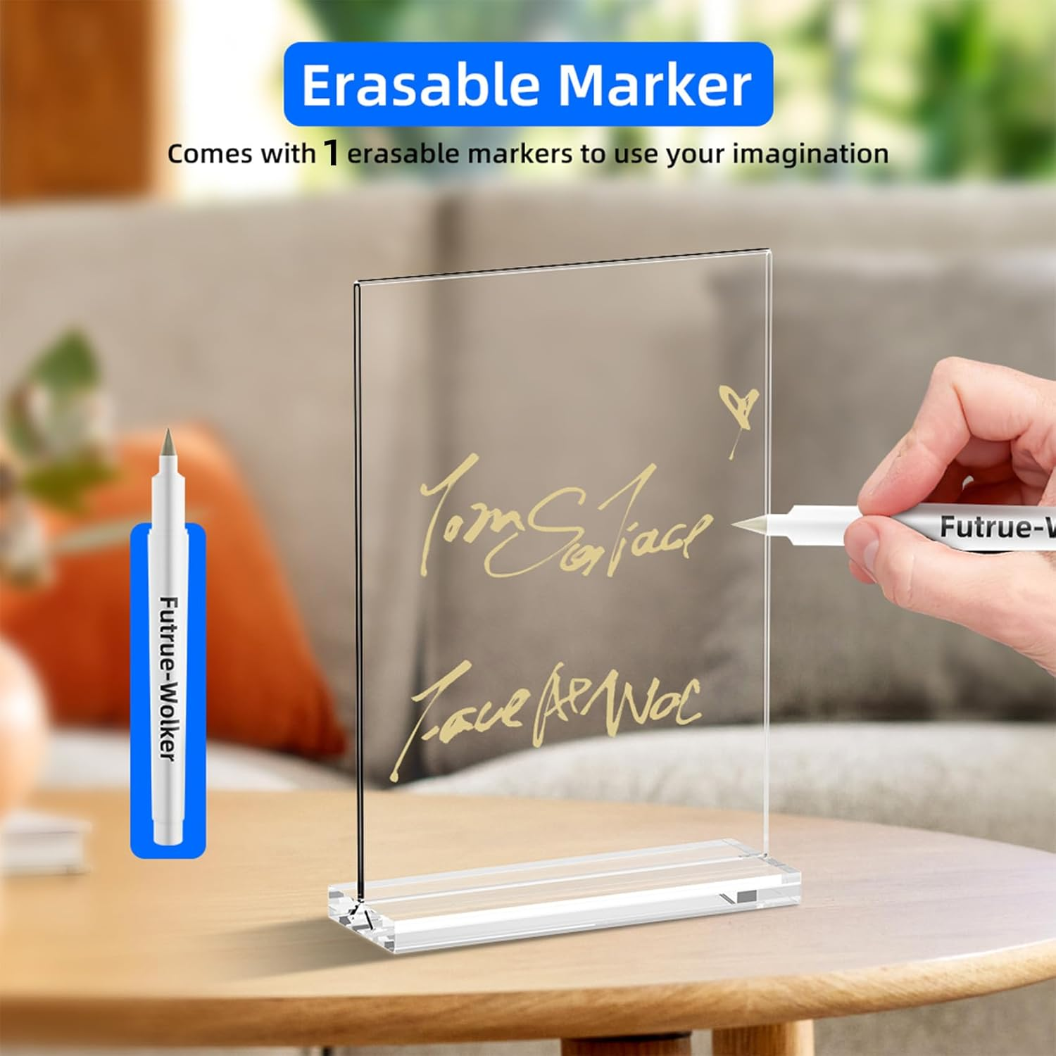 Futrue-Wolker Stand A5, 6 Pieces Acrylic Table Stand, A5 Flyer Stand, Price Tags, Brochure Stand, Table Stand for Brochures, Menu Card, Advertising image number 2