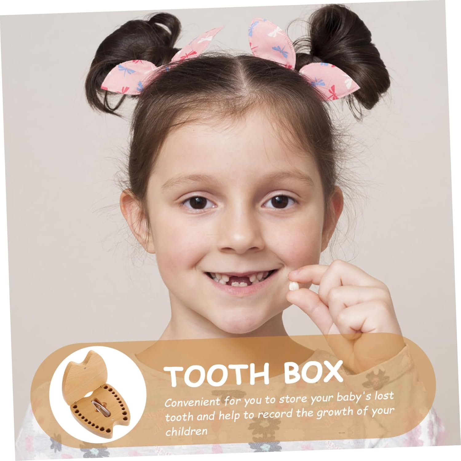 ERINGOGO Wooden Tooth Keepsake Box for Kids Baby Lost Tooth Holder Engraved Memory Container for Boys and Girls Natural Material for Cherished Memories