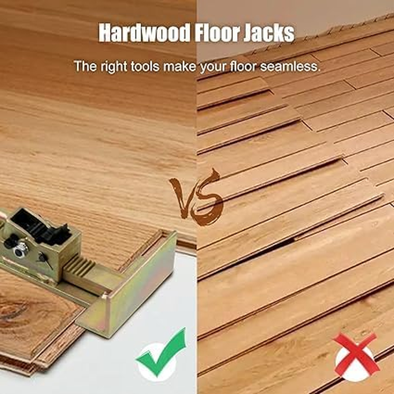 2 PCS Professional Flooring Jacks for Hardwood Floors- Hardwood Floor Installation & Straightening Tool with Precision Positioning for Wood Laminate Flooring, DIY & Pro Alignment Kit (Golden) image number 1