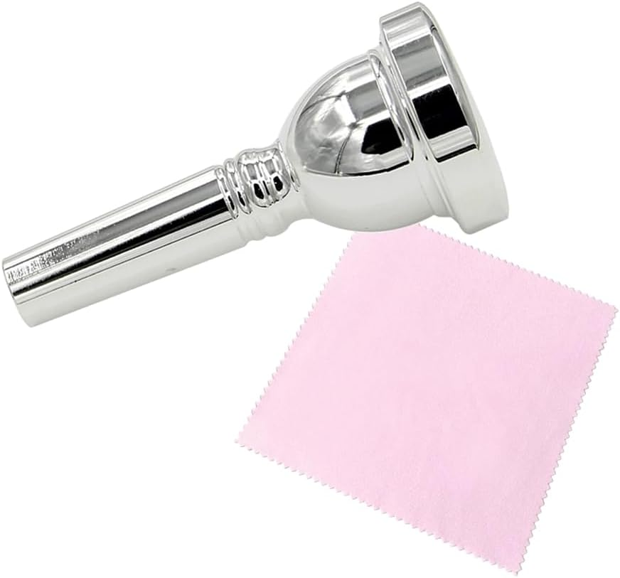 6 1/2AL Silver Trombone Mouthpiece, Euphonium Mouthpiece for Superior Sound, Brass Instrument Accessories, Compatible with Baritone and Tenor Trombone image number 5