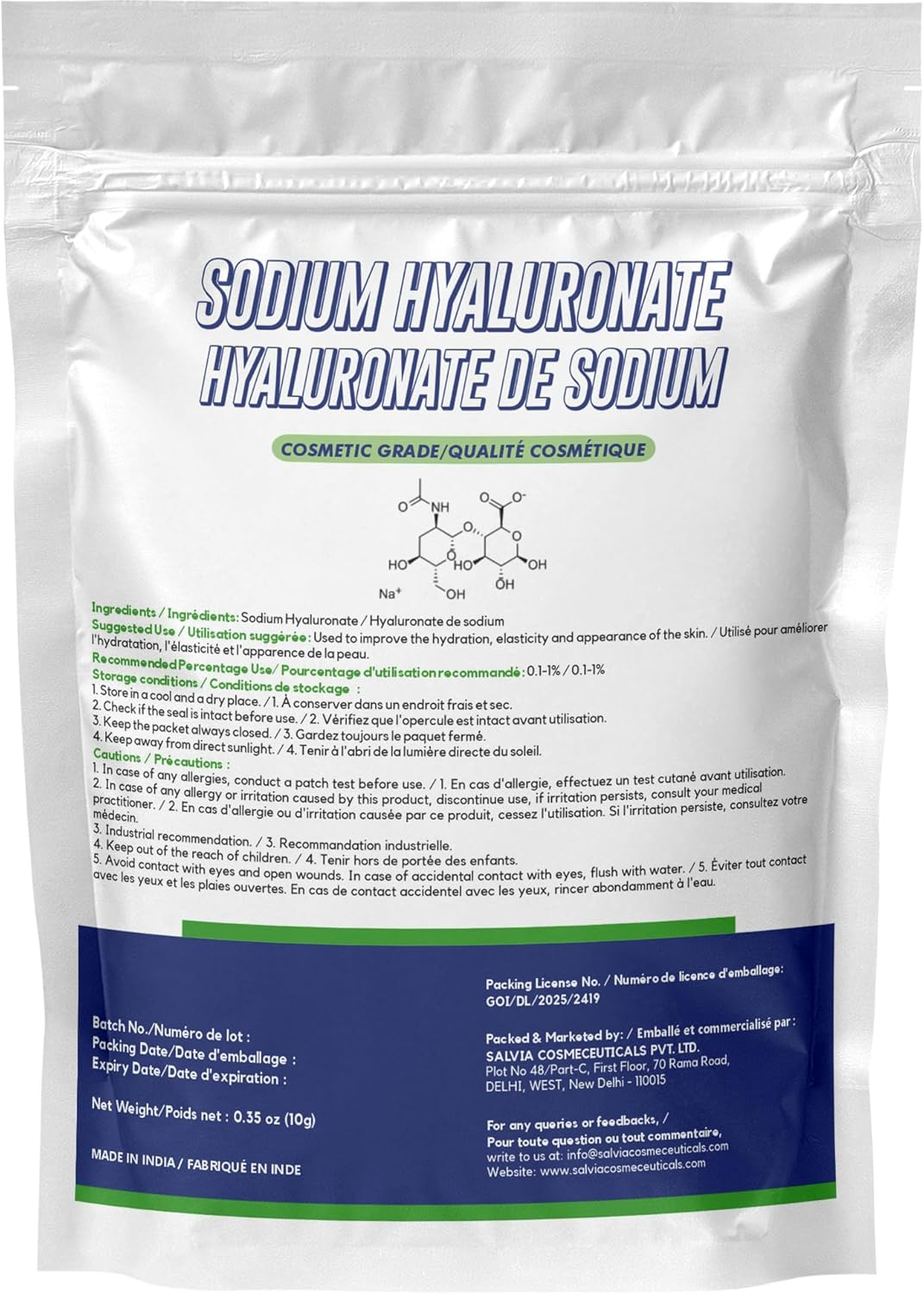 Sodium Hyaluronate Powder(Hyaluronic Acid Powder) | Sodium Hyaluronate Cosmetic Grade- Perfect Ingredients for Skin Hydration& Moisturization (10 G) image number 4