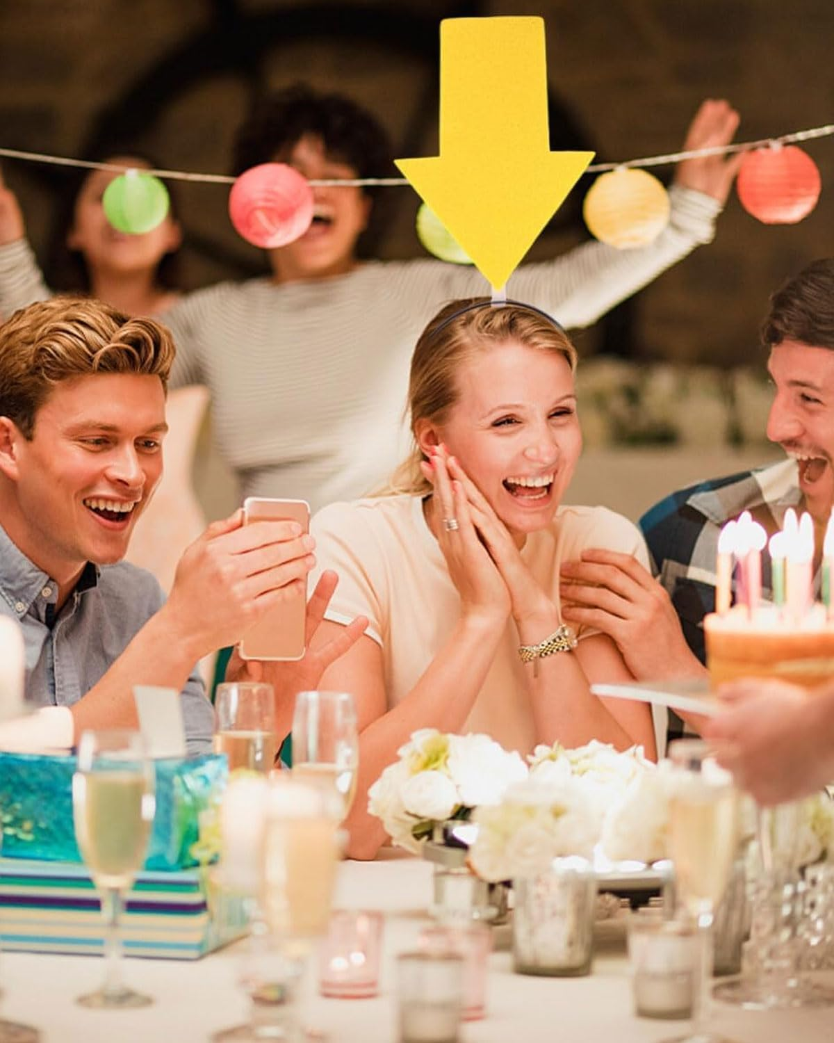 KGDUYC Set of 4 Headbands, Arrow, Headband, Christmas Decoration, Fabric, Christmas, Miss Aerial Head, Christmas Headband, Christmas Headband, Question Mark, Exclamation Mark, Arrow Hairpin image number 1