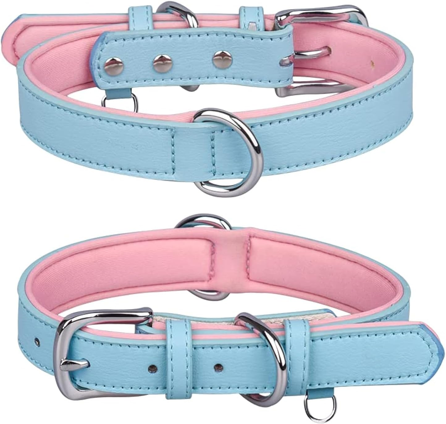 Haoyueer Genuine Leather Dog Collar for Small Medium Large Dog Adjustable Soft Breathable Comfortable Padded Puppy Pet Collar (XS, Brown)