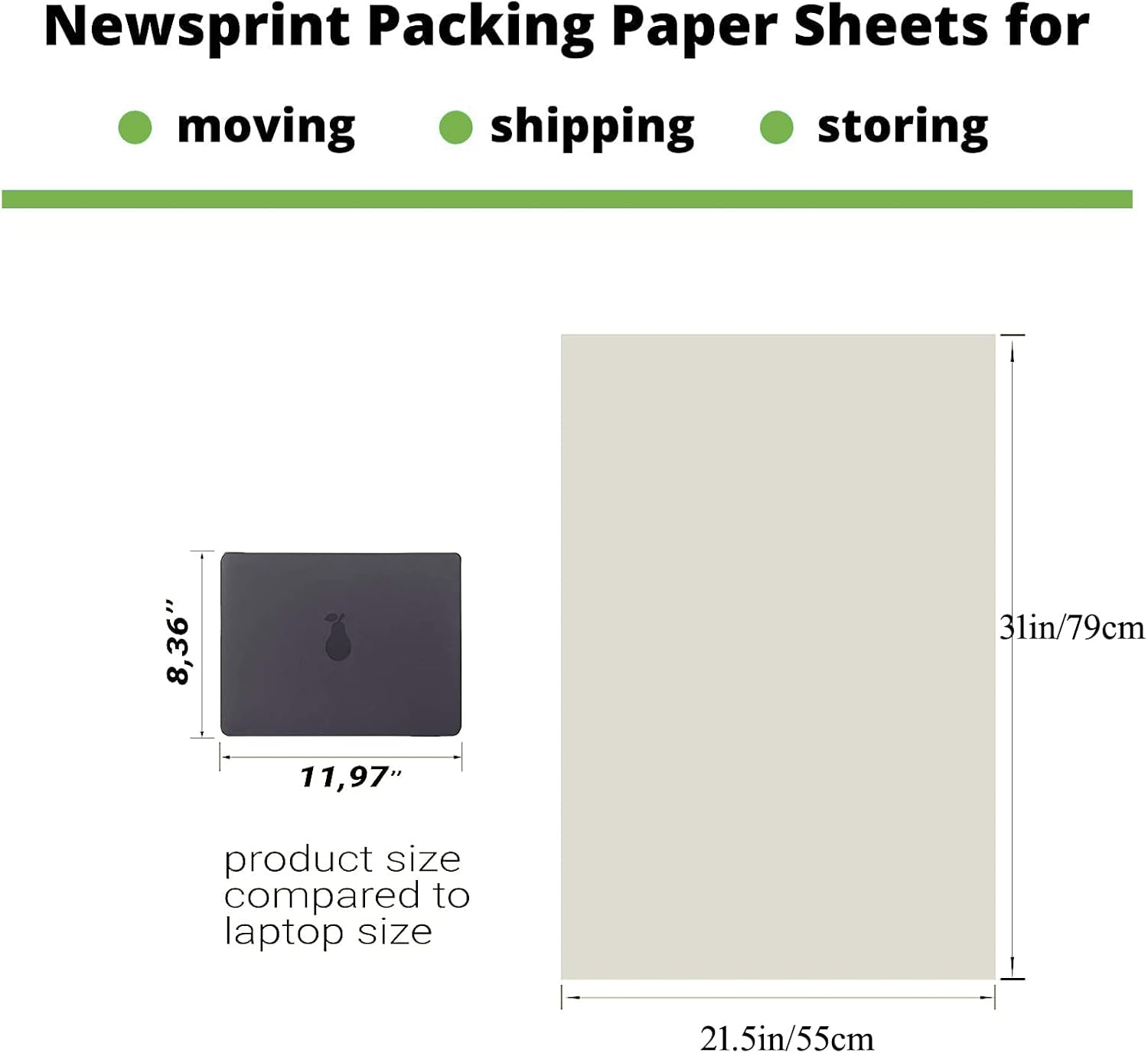 Large Packing Paper Sheets for Moving 31" X 21.5", Packing Supplies for Moving, Shipping, Wrapping and Box Filler 50 Sheets,2.1Lbs image number 3