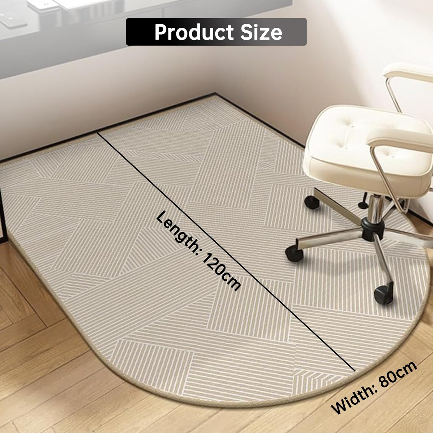 Office Chair Mat for Carpet and Hardwood Floors, 120X80Cm, Oversized Non-Slip Computer Desk and Chair Protector, Multi-Purpose Floor Protector for Home Office image number 6