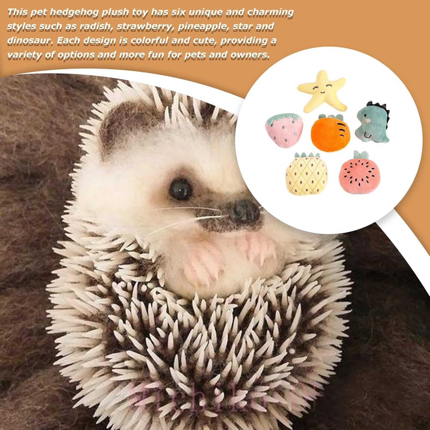 Hedgehog Toys for Cage, Small Pet Toys, 6X Small Plush Pets, Rabbit Game Animals Small Cute Little Interactive Items Hedgehog Treat Toys, Hedgehog Toys for Cage, 6X Perch Small Pet Mascot Pets | image number 5