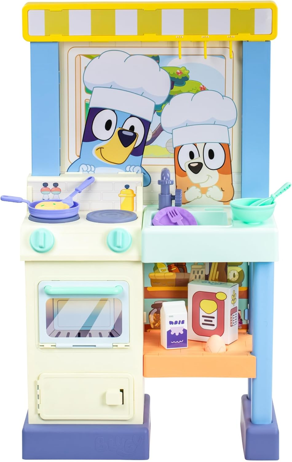 BLUEY Cook with Chef Kitchen Playset, with over 20 Sounds, Phrases, Music and Lights, plus 20 Play Pieces Included, over 3 Feet/ 90Cm Tall, Includes a Chef Hat and Duck Cake image number 2