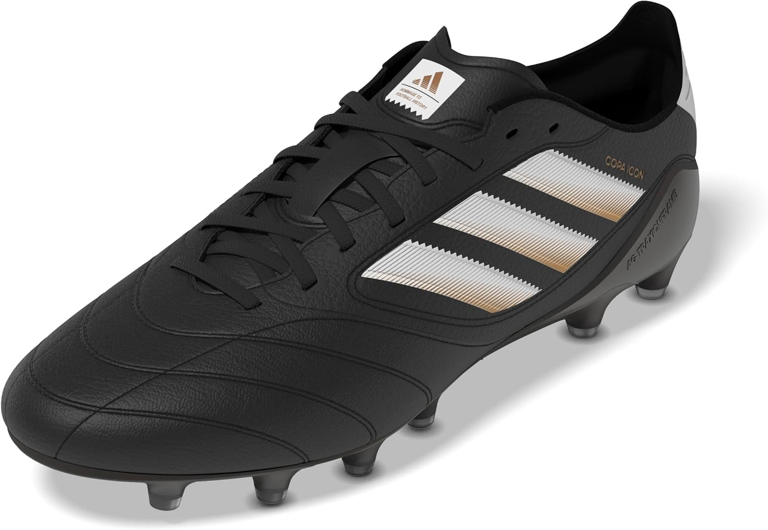 Adidas Unisex Adult Copa Icon II Firm Artificial Ground Sneaker, Black/White/Gold Metallic, 13 Women/12 Men image number 4