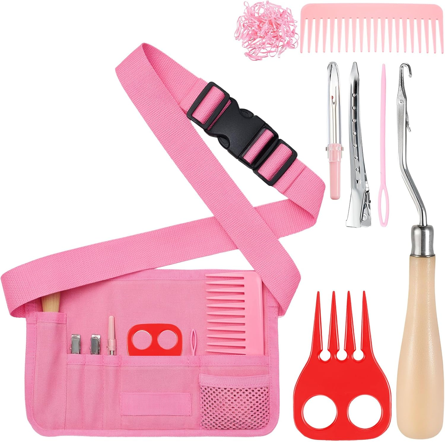 Cosblank 9 Pcs Horse Braiding Kit Complete Mane Horse Grooming Set Essential Supplies for Dressing up Your Horse for Western Party Events and Celebrations(Hunter Green)