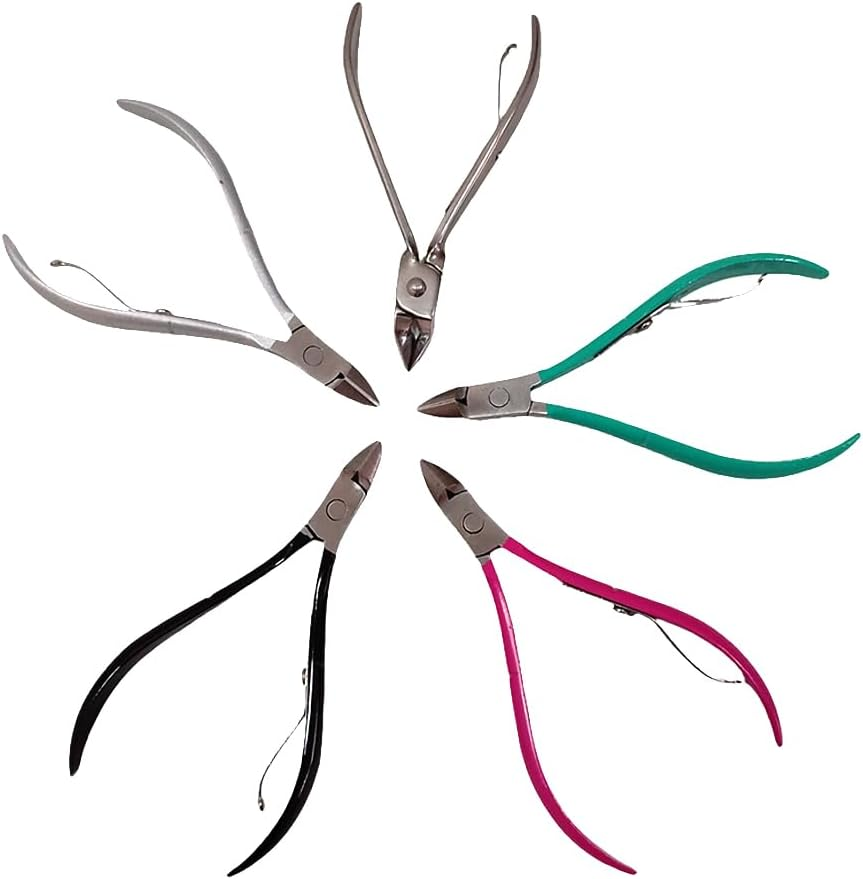 Stainless Steel Cuticle Nippers Professional Nail Clippers Cuticle Scissors Dead Skin Remover Blue - Black With Handle image number 3