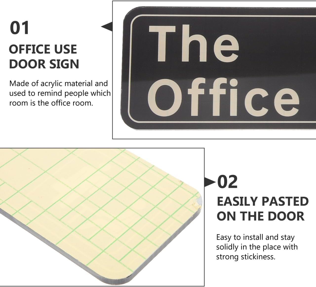 OHPHCALL Acrylic the Office Sign Official Self Adhesive Office Sign for Door or Wall for Your Home Business 23Cm image number 5