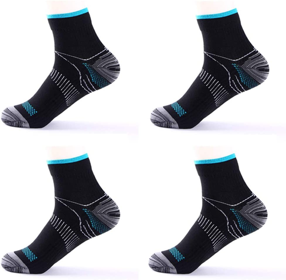 [2 Pairs] Compression Socks for Men & Women, Plantar Fasciitis Relief Foot Pain Sleeves Heel Ankle Sox, Athletic Socks for Stamina Circulation & Recovery