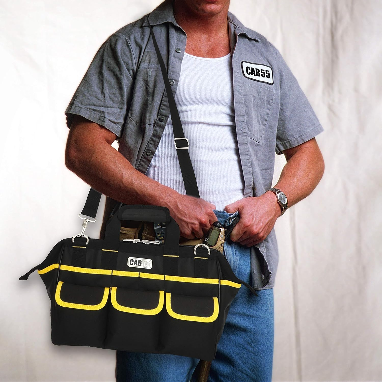 Tools Bag CAB55 16" Wide Mouth Tool Bag with Water Proof Molded Base image number 5