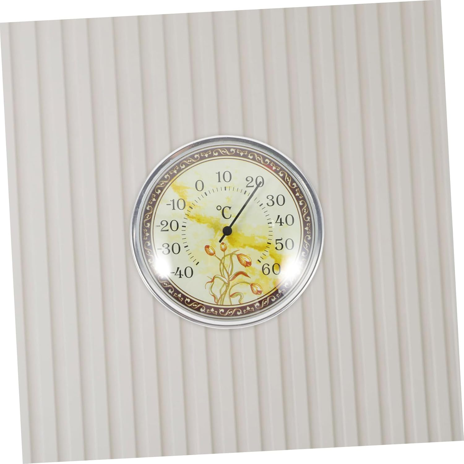 Abaodam Indoor Room Thermometer and Sauna Temperature Gauge Wall-Mounted High Precision Analog Thermometer Tulip Pattern for Nursery and Home Environment Monitoring image number 1