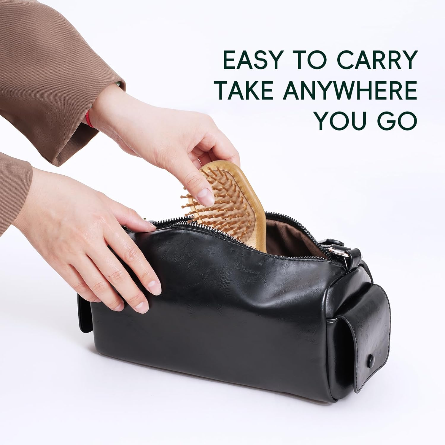 Combetter Bamboo Mini Hair Brush - Detangler Brush for Women, Men & Kids | for Straight, Wavy (Fine/Thin/Coarse) Hair - Dry/Wet Use | Scalp/Travel Brush | Lightweight - Yellow image number 2