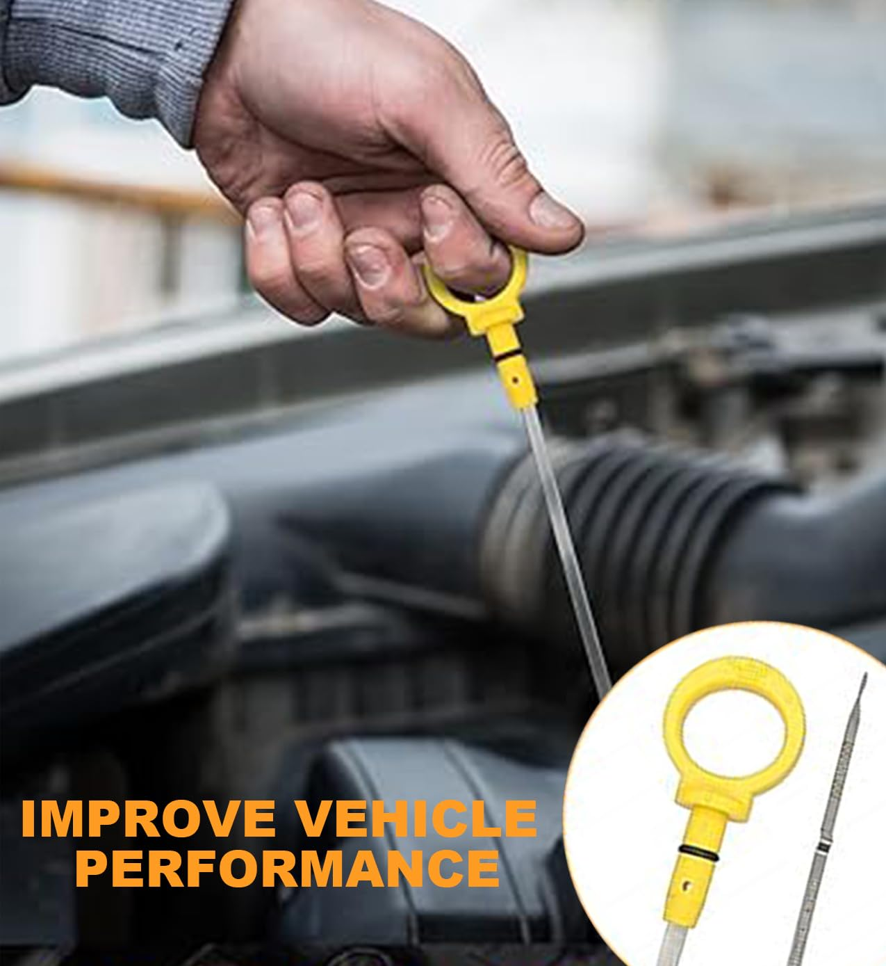 04593604AA Car Oil Dipstick, Engine Oil Level Dipstick,Fluid Level Indicator,Stainless Steel Automotive Engine Oil Level Dipstick Fluid Indicator, Universal for SUV, Truck, RV image number 1