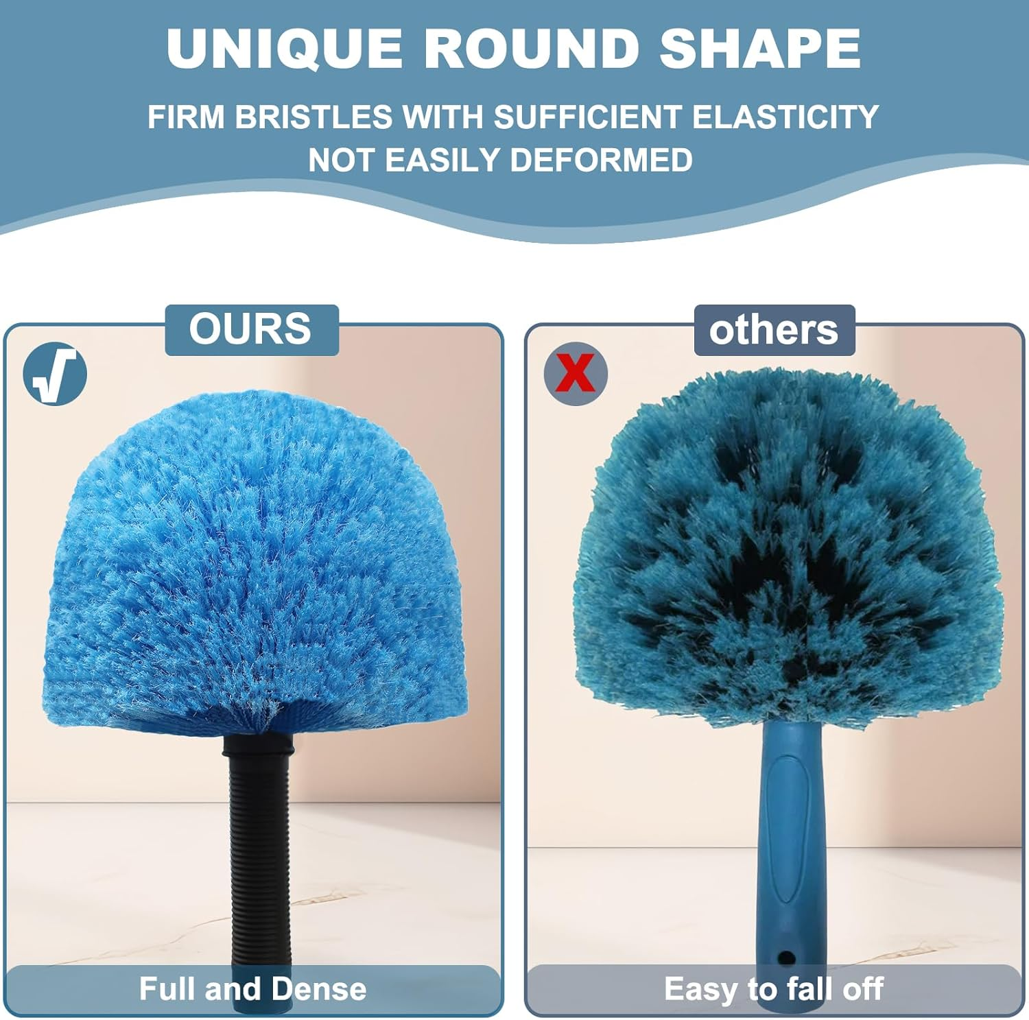 Cobweb Duster Head Brush-Twist-On Spider Web Brush for Outdoor & Indoor Web Cleaning // Fits Standard Acme Threaded Poles // Cobweb Duster Brush Head Only-Blue (1) image number 1