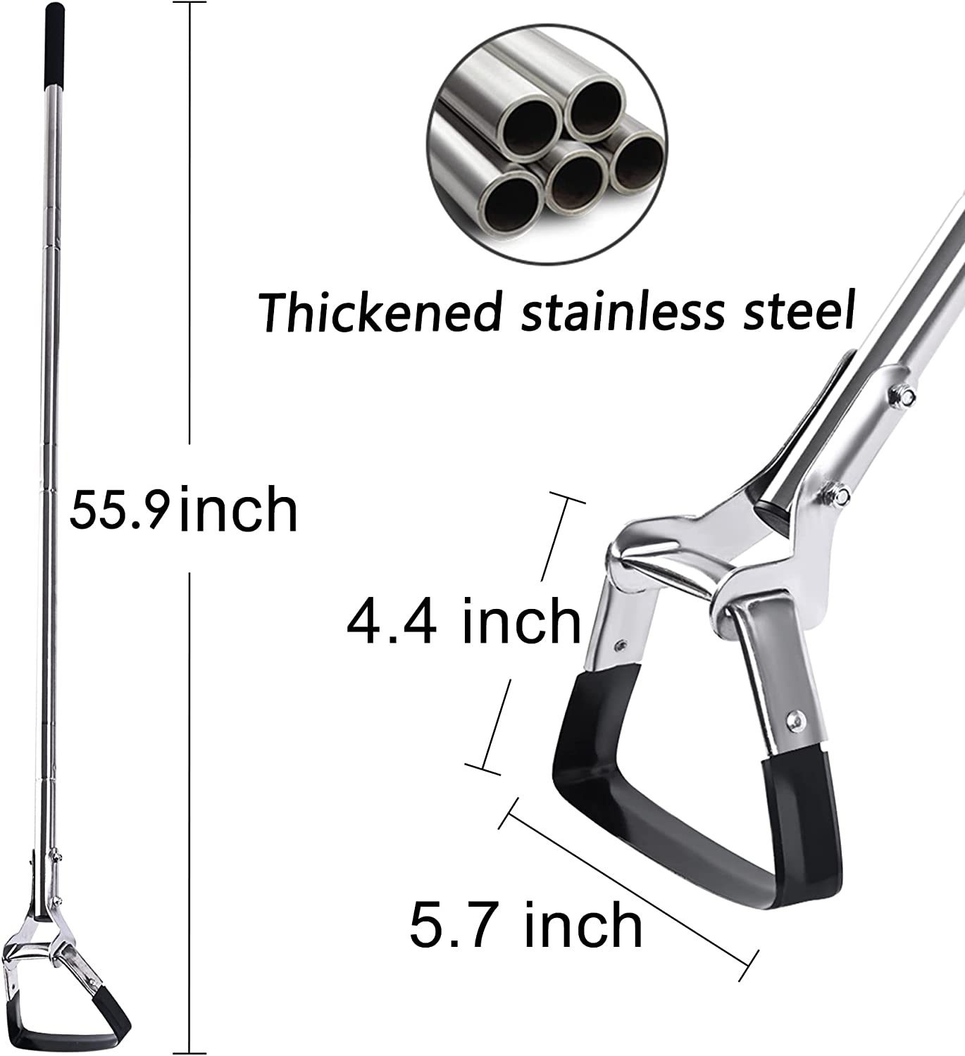 BARAYSTUS Garden Hoe for Weeding Long Handle Hula Hoe Stirrup Hoe Garden Tool Stainless Steel Poles Adjustable Long Handle Weeding Hoe, 55.9 INCH image number 5