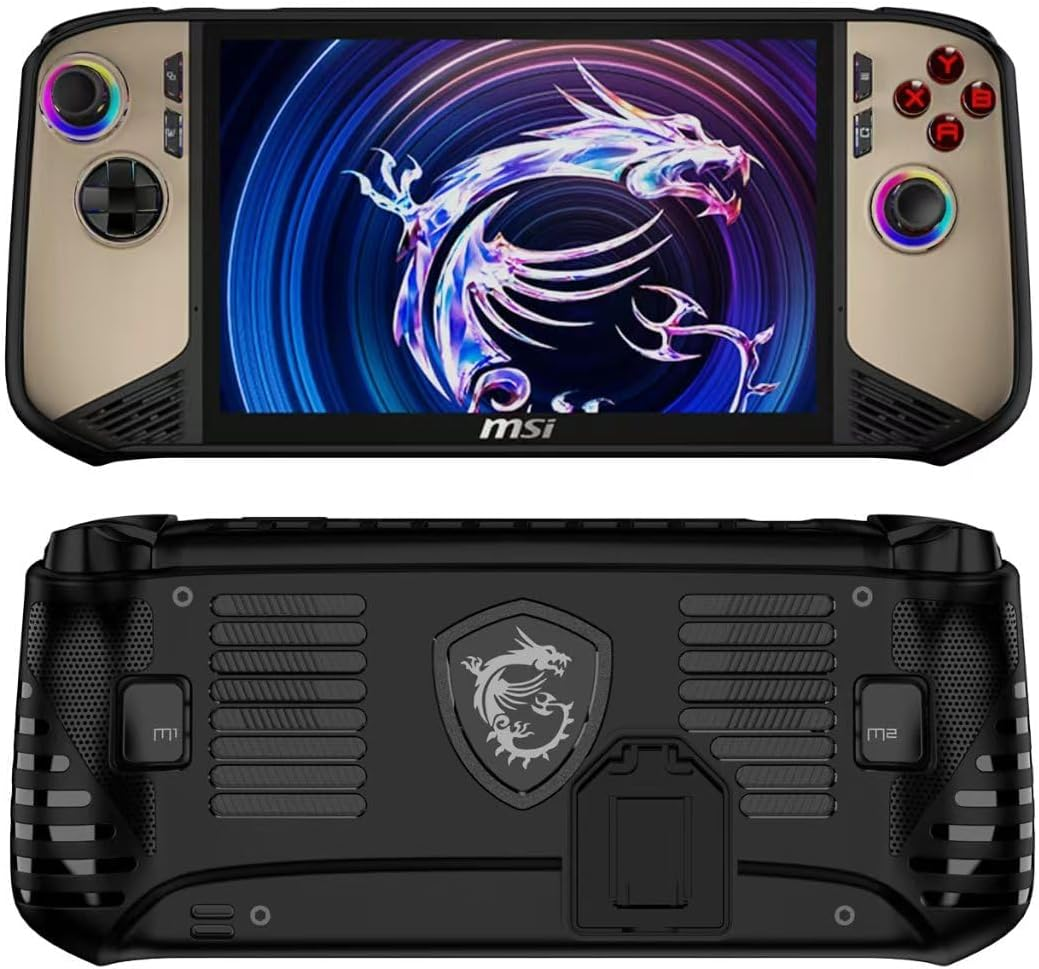 T Tersely Case for MSI Claw 8Inch AI+ (2025) - Soft TPU Shockproof Protective Cover for 8" Handheld Gaming Console - Rugged Design, Anti-Slip, Anti-Fall, Anti-Fingerprint (Black) image number 3