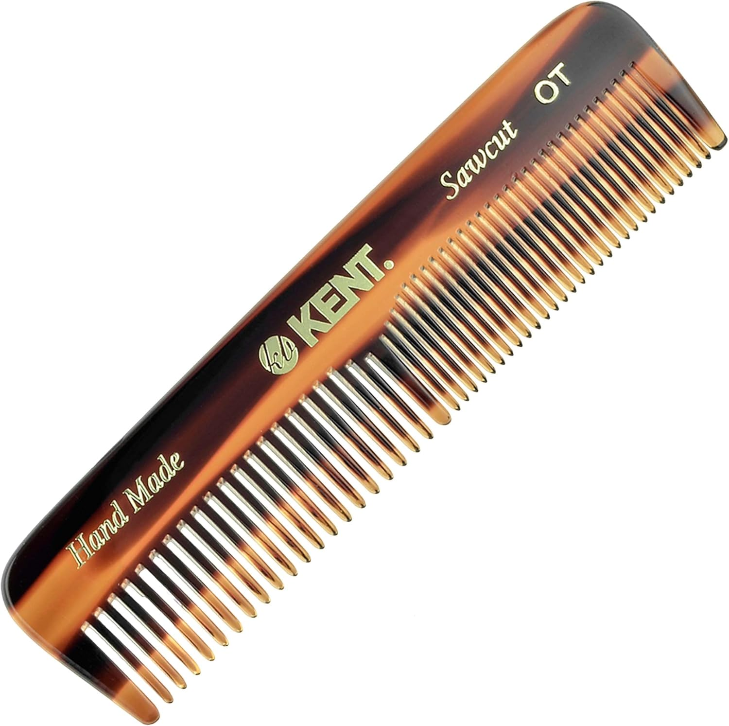 Kent a OT Small Double Tooth Comb, Coarse/Fine Grooming Comb for Hair, Beard, Mustache, Men, Women and Kids. Saw Cut Hand Polished, Handmade in England image number 1