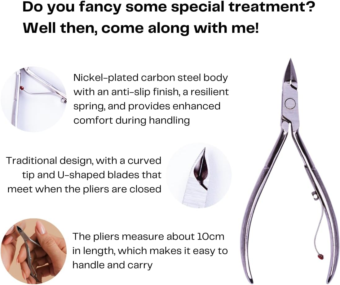 Cuticle Nipper Super Sharp - MUNDIAL 522-AP - Cuticle Trimmer for Manicure Kit and Pedicure Tools, Carbon Steel Handlee with Durable Spring. Tip Guard Included