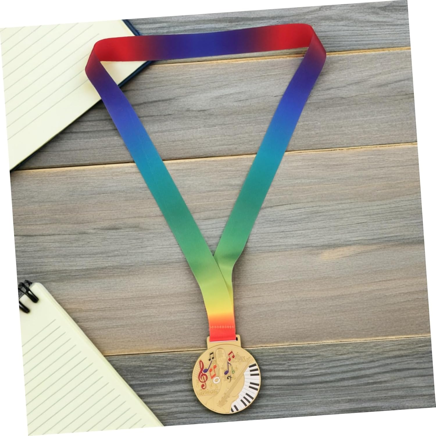 Music Award Medals for Neck Ribbon Zinc Alloy Reward Medals for Piano Singing Dance Competitions Keepsake for Achievement and Dedication image number 1
