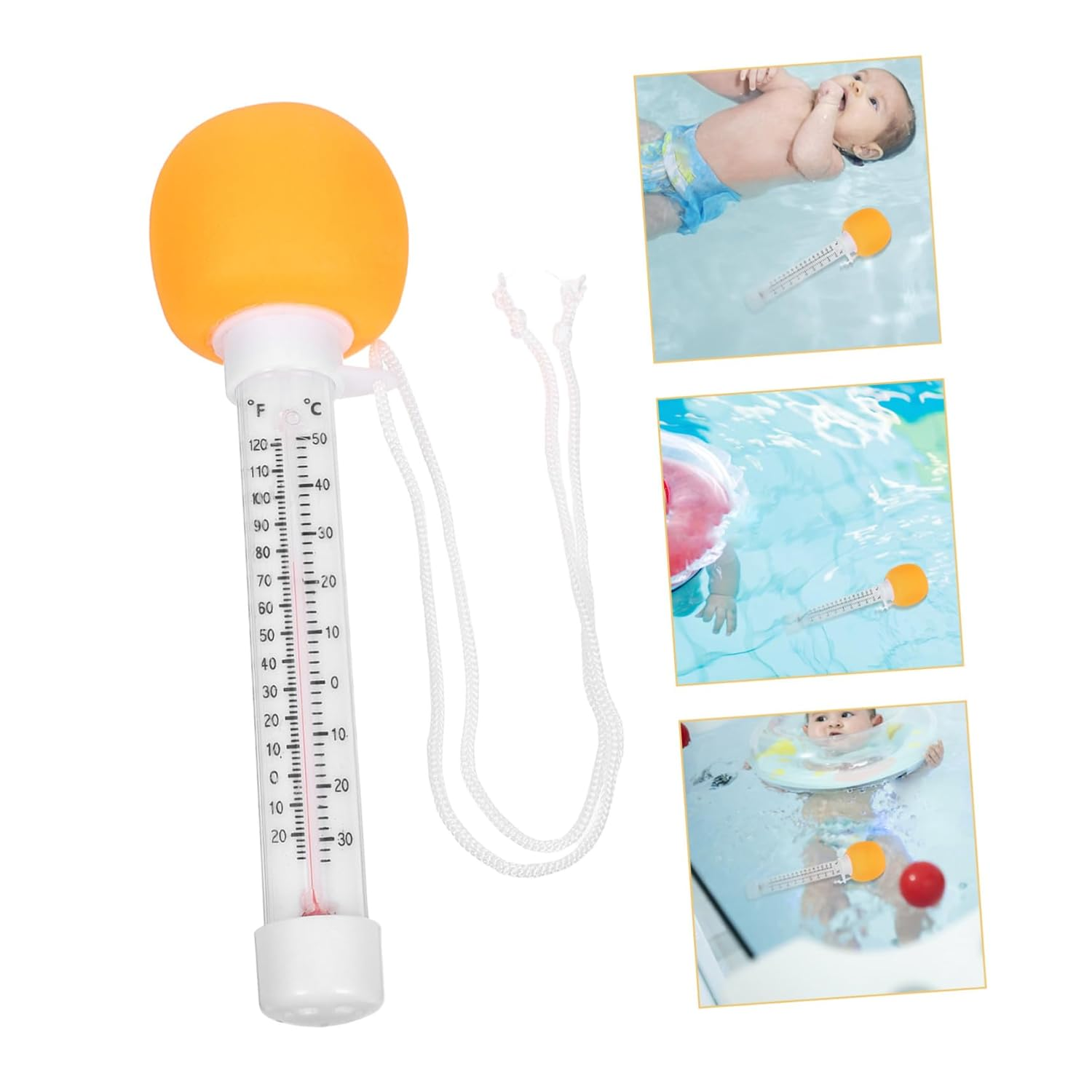 Floating Pool Thermometer Cartoon Design Easy Read Water Temperature Gauge for Spa Bath Tub Nursery Floating Temperature Indicator image number 5