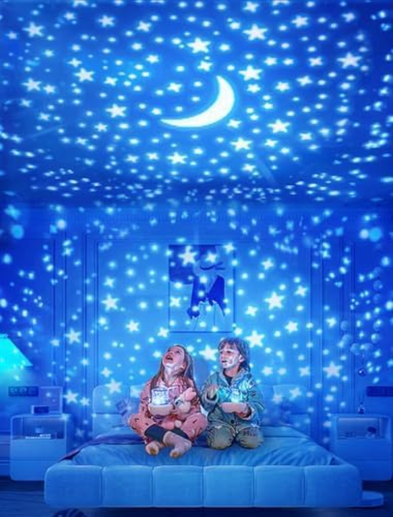 Projector Night Light for Kids + 21 Sets of Films, Kids Night Light Projector for Bedroom, Ceiling, Star Galaxy Projector with 360&deg; Rotation for Baby Girls, Birthday, Christmas, Nursery, Room Decor