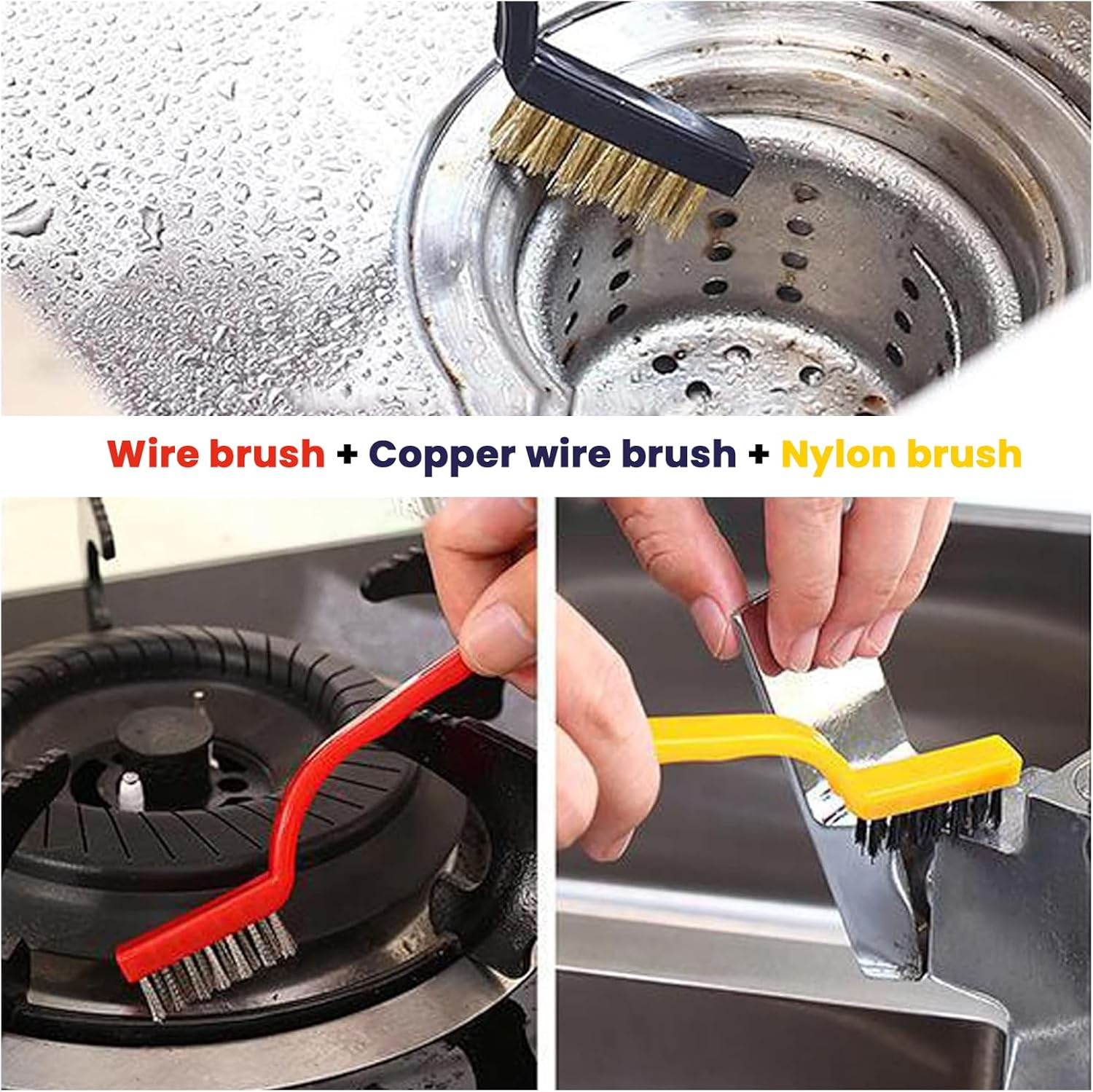 11 Pcs Crevice Cleaning Brushes Multifunctional Gap Cleaning Scrub Brush - Cleaning Brushes Set for Tight Space Cleaning Bathroom Faucets Kitchen Window Supplies (Durable Bristles) image number 3