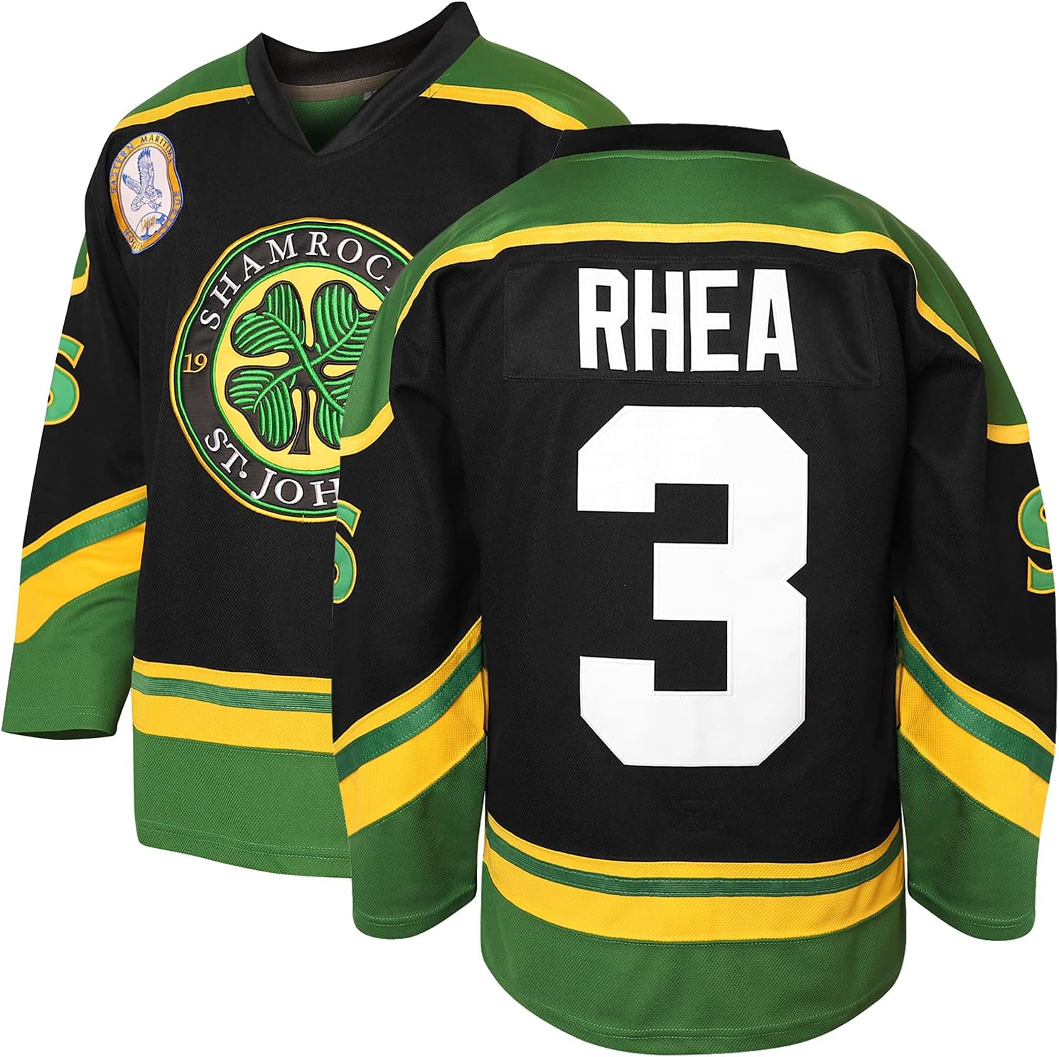 3 Ross the BOSS Rhea ST John'S Shamrocks Stitched Hockey Jersey with EMHL Patch White Green