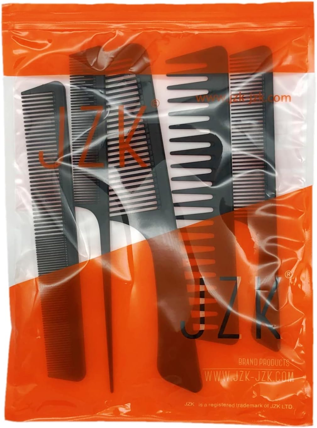 JZK 5 X Black Hair Combs Set, Wide Tooth Comb Fine Tail Comb Hair Styling Hairdressing Combs for Home Salon for Women and Men image number 6