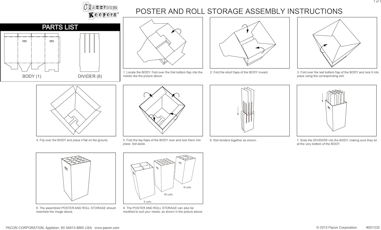 Classroom Keepers Poster & Roll Storage, Blue, 24" H X 12-1/4"W X 12-1/4"D, 1 Piece image number 4