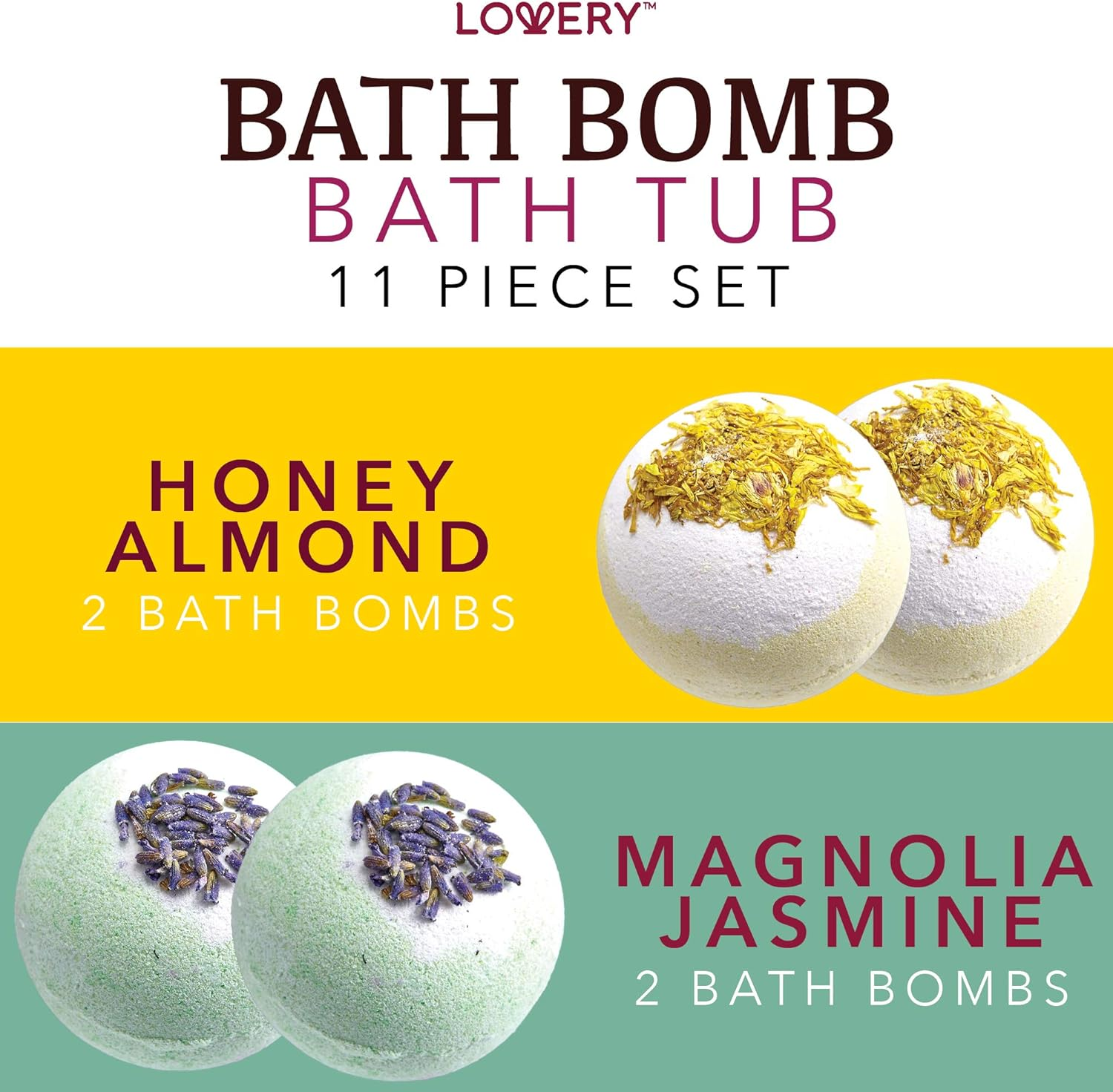 Bath Bombs Gift Set for Women &ndash; 10 Oversized Two Tone Bath Fizzies with Shea & Coco Butter Dry Flower Petals &ndash; Rich Spa Bath Set in Cute Tub - Multiple Fragrances &ndash; image number 6