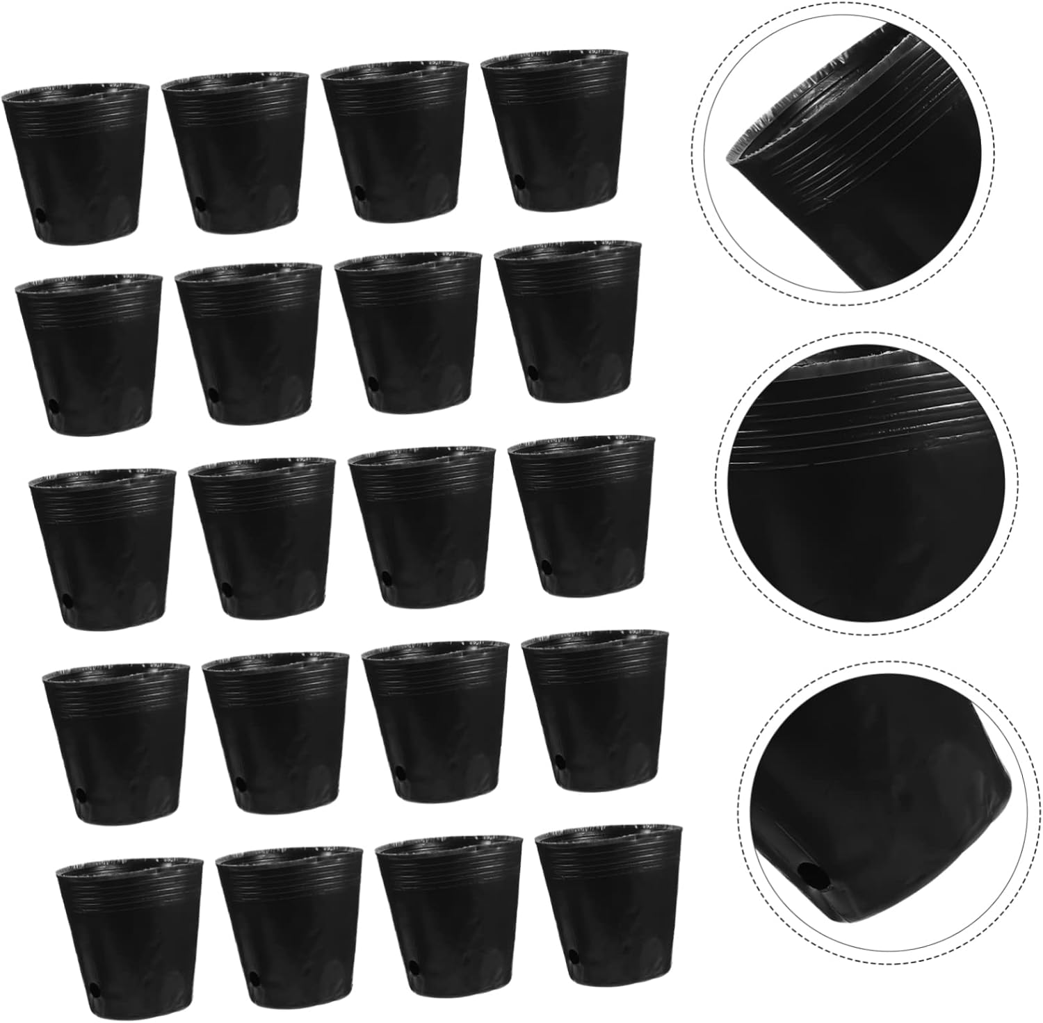DOITOOL 100Pcs Bonsai Gardening Cups Durable Black PE Planting Bags for Root Development Watering image number 3