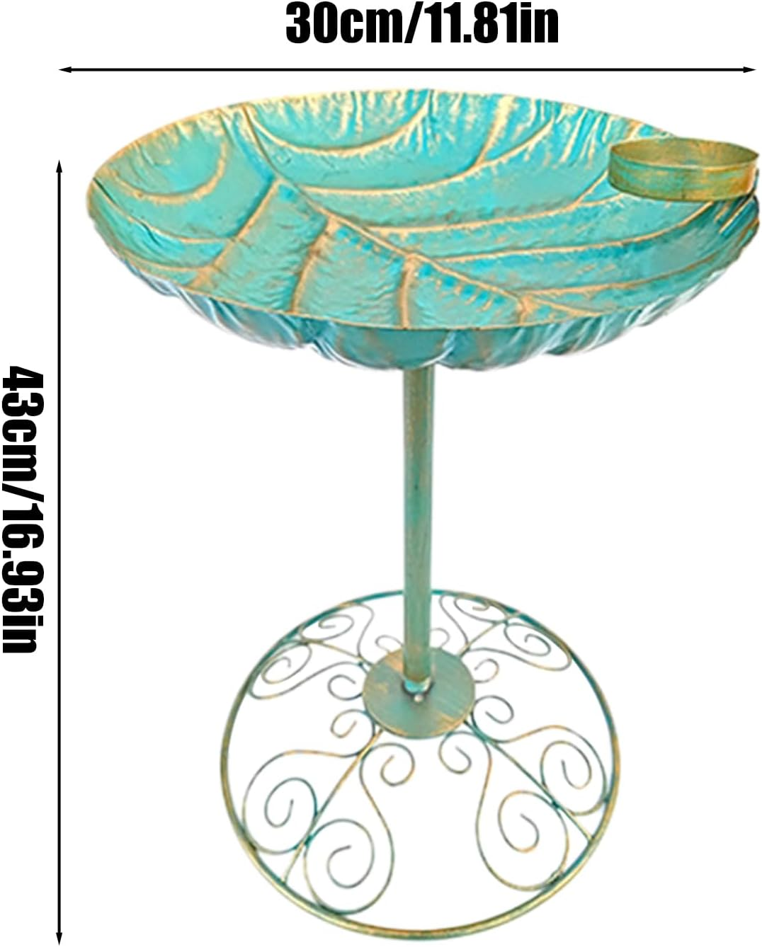 Outdoor Bird Bath | Iron Pedestal Bird Bath | Rustproof Water Feeder Planter Yard Statue Decorations for Fence Yard Porch Lawn Deck Backyard Balcony image number 1