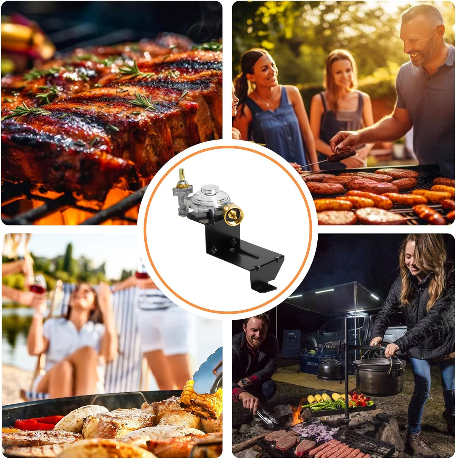 64865 Grill Valve Regulator for Weber Q2000 Q2200 Series Gas Grills, Regulator Compatible with Weber54060001, 396002, 566001, 566002 Grill Models, Replacement for Weber 64865 Gas Regulator image number 3