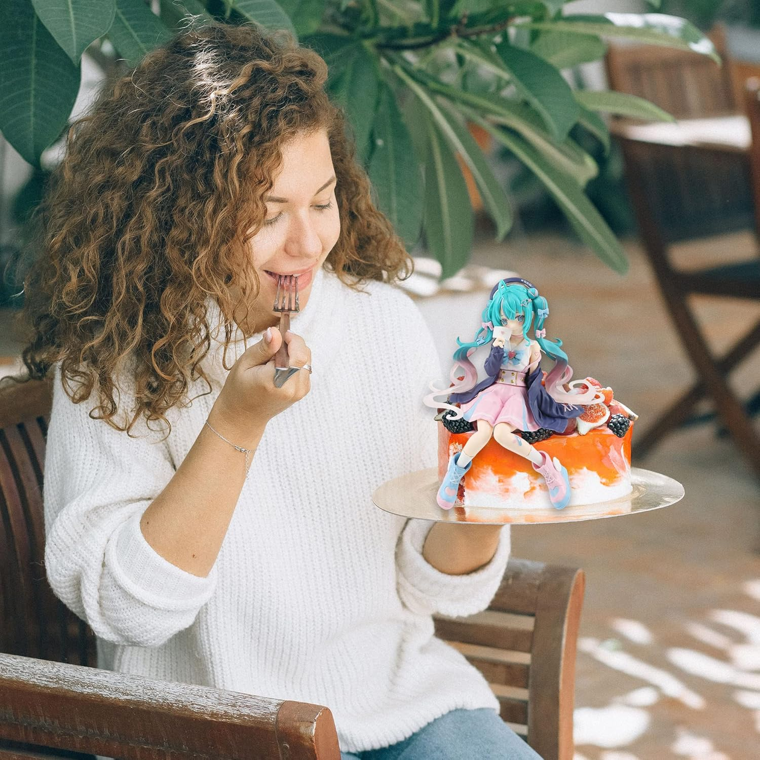 Niumowang Hatsune Miku Figure, Anime Figurine, Blue, Desktop Ornaments, Cake Decoration, Anime Model Statue, Home Decoration for Girls Gift image number 5