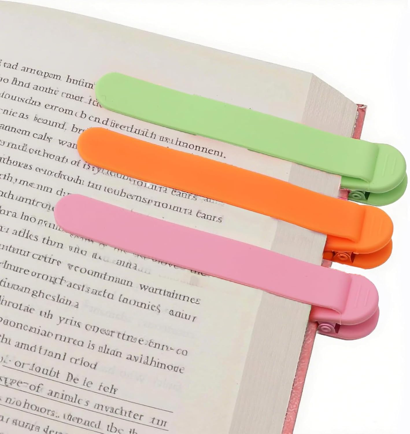 Zvorgath Automatic Silicone Bookmarks,Silicone Book Marks for Reading Lovers - Women, Men, Kids, Teachers, Reading Accessories Gifts, 3Pcs
